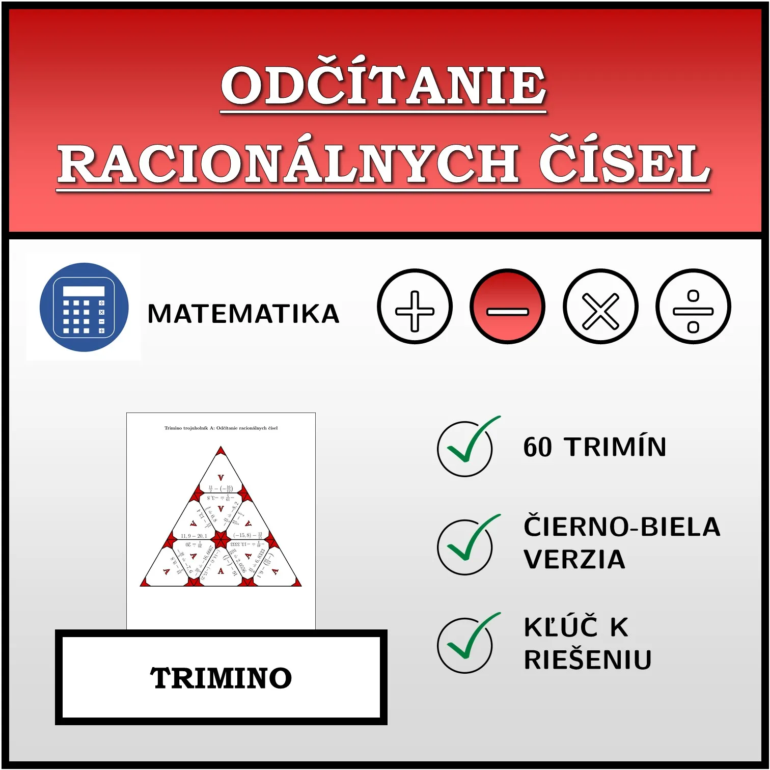 Trimino: Odčítanie racionálnych čísel