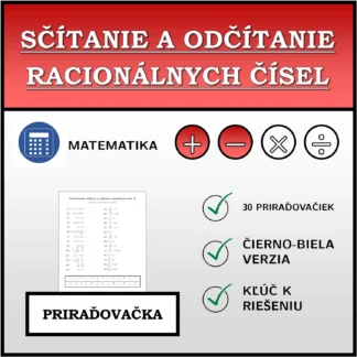Priraďovačka: Sčítanie a odčítanie racionálnych čísel