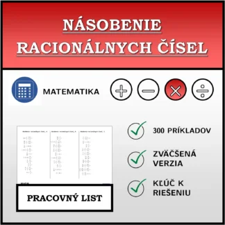 Pracovný list: Násobenie racionálnych čísel