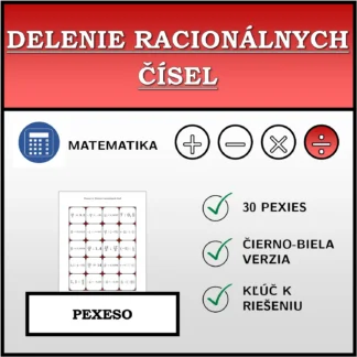 Pexeso: Delenie racionálnych čísel