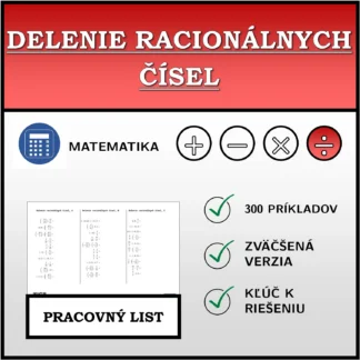 Pracovný list: Delenie racionálnych čísel
