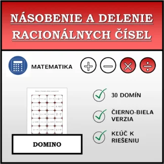Domino: Násobenie a delenie racionálnych čísel