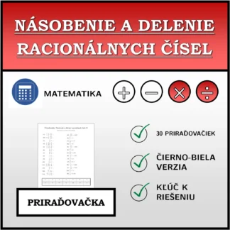 Priraďovačka: Násobenie a delenie racionálnych čísel
