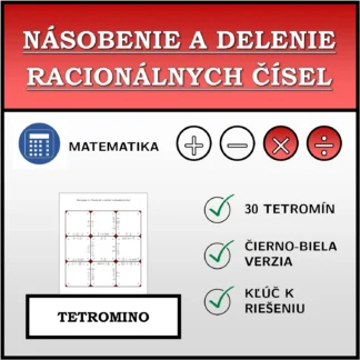 Tetromino: Násobenie a delenie racionálnych čísel