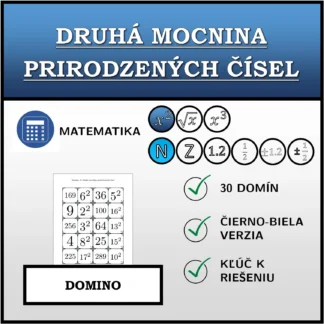 Domino: Druhá mocnina prirodzených čísel