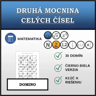 Domino: Druhá mocnina celých čísel