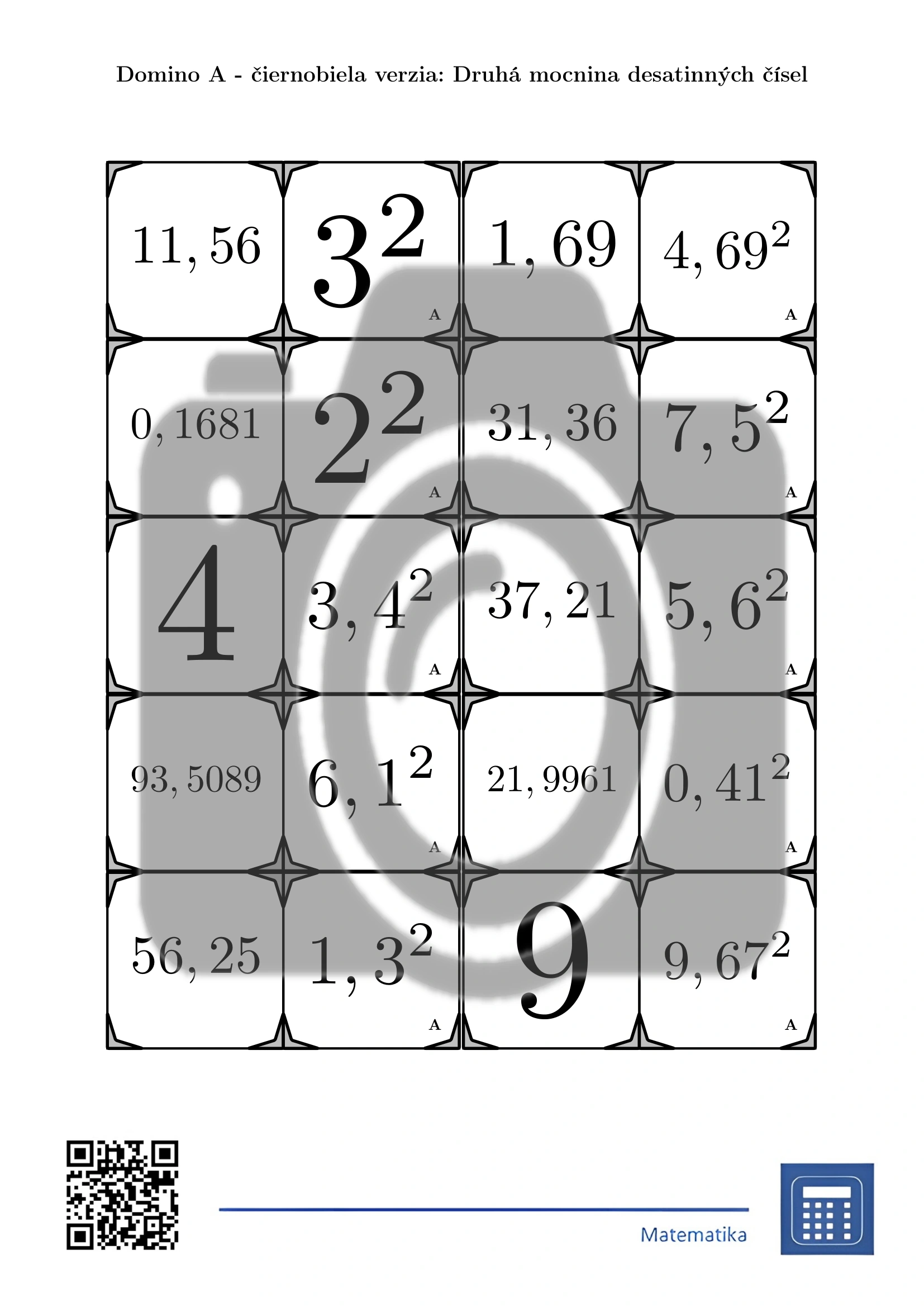 Domino: Druhá mocnina desatinných čísel – Obrázok 3