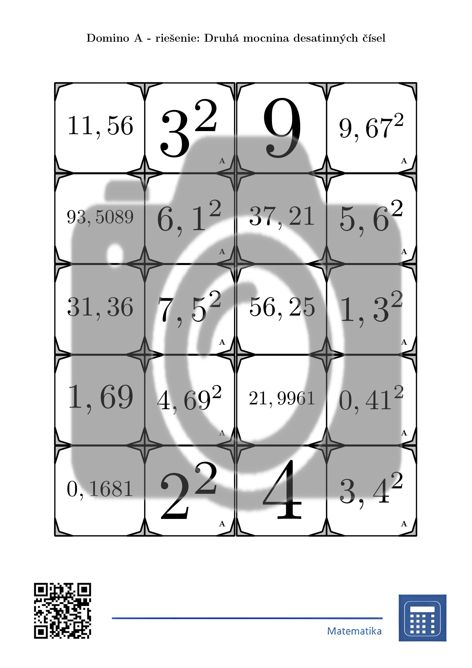 Domino: Druhá mocnina desatinných čísel – Obrázok 4