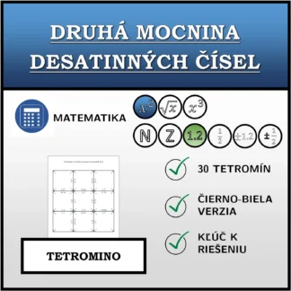 Tetromino: Druhá mocnina desatinných čísel