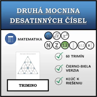 Trimino: Druhá mocnina desatinných čísel