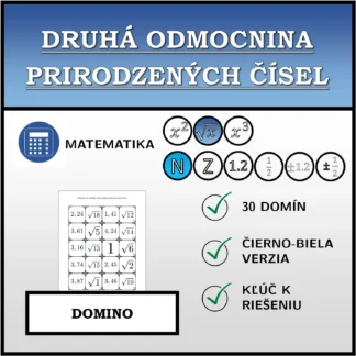 Domino: Druhá odmocnina prirodzených čísel