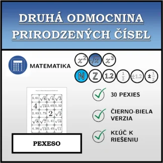 Pexeso: Druhá odmocnina prirodzených čísel