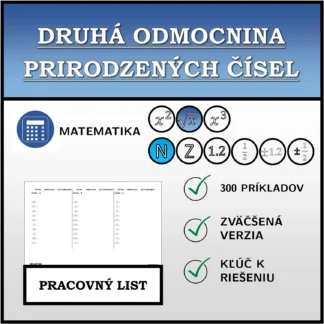 Pracovný list: Druhá odmocnina prirodzených čísel
