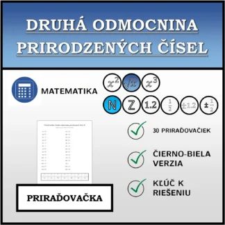 Priraďovačka: Druhá odmocnina prirodzených čísel