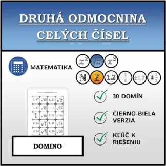Domino: Druhá odmocnina celých čísel