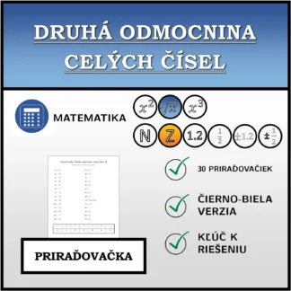Priraďovačka: Druhá odmocnina celých čísel