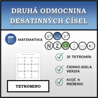 Tetromino: Druhá odmocnina desatinných čísel