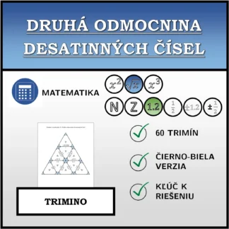 Trimino: Druhá odmocnina desatinných čísel