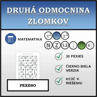 Pexeso: Druhá odmocnina zlomkov