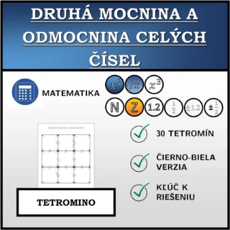 Tetromino: Druhá mocnina a odmocnina celých čísel