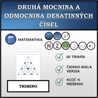 Trimino: Druhá mocnina a odmocnina desatinných čísel
